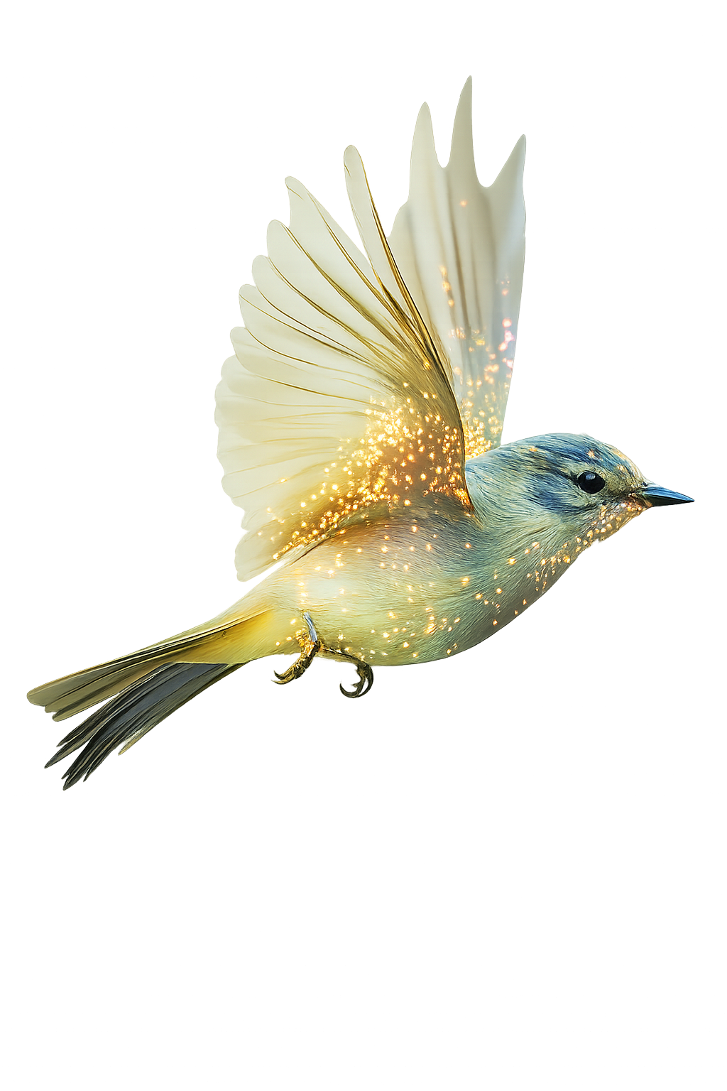 Bird flying peacefully